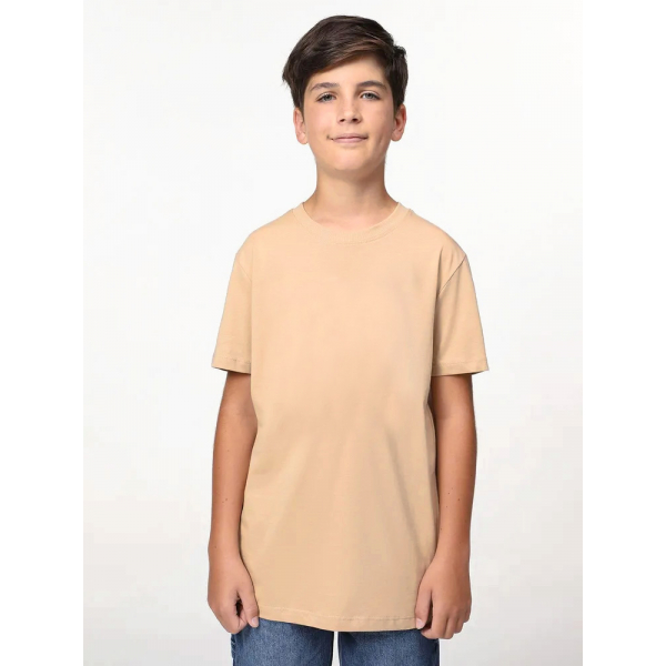 11-9120106 футболка однотонная, 8-12 лет, бежевый