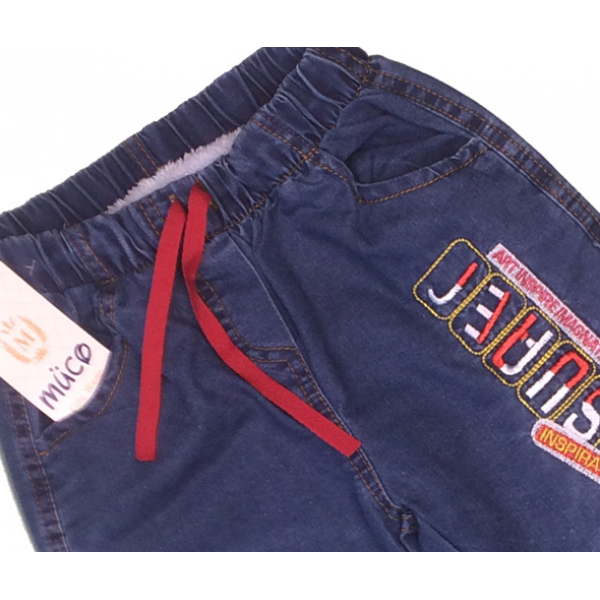 Tr-191-3 Брючки джинсовые утепленные для мальчика, 5-8 лет
