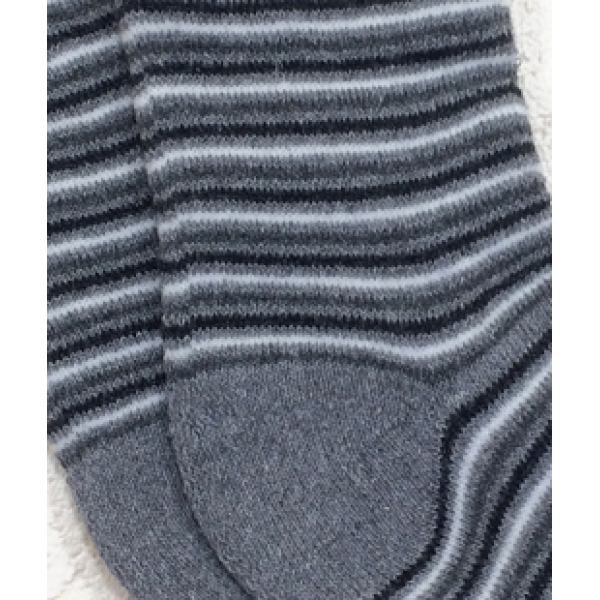 Pn-043-1"Полоска" Носки махровые, серый, 18-20