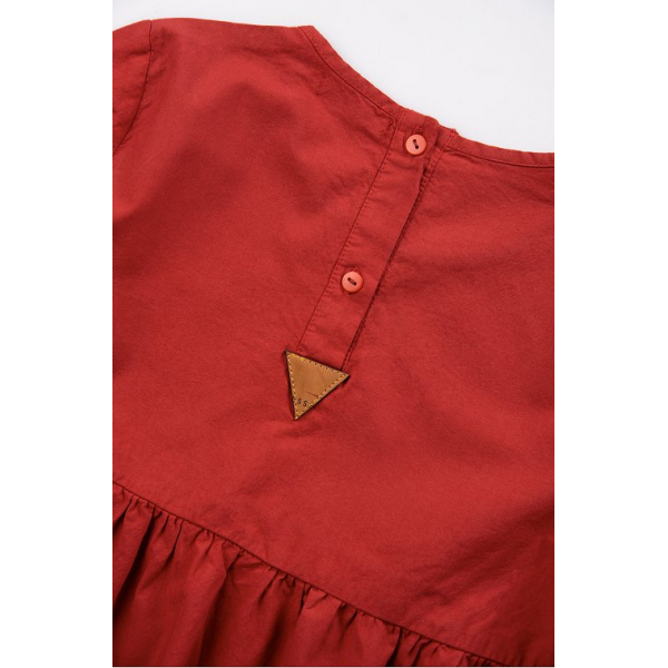 20-1182-4 "Мяу" Платье для девочки из поплина, 3-7 лет, бордовый