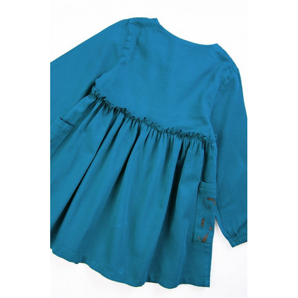 20-1184-4 Платье для девочки из сатина, 3-7 лет, голубой