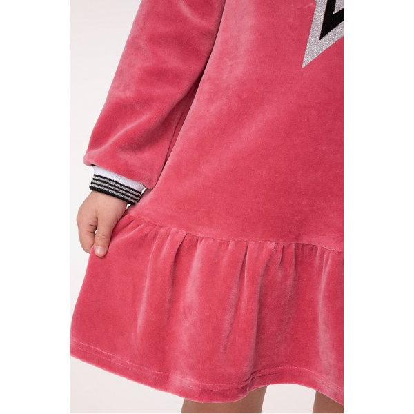 20-1200-4 Платье велюровое для девочки, 3-7 лет, розовый