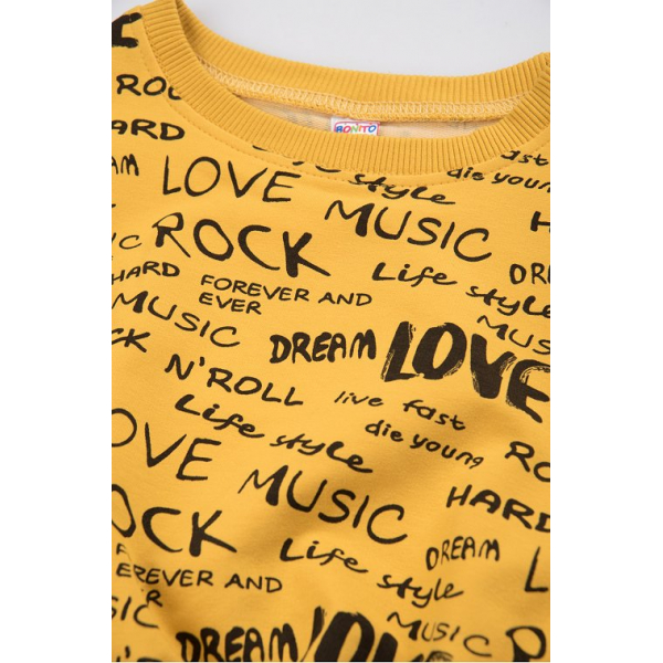 20-1246-3 Свитшот для девочки, 8-12 лет, желтый