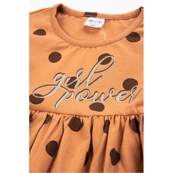 20-12932 Платье для девочки, 3-7 лет, коричневый