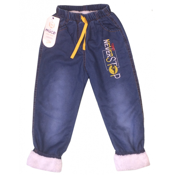 Tr-191-1 Брючки джинсовые утепленные для мальчика, 5-8 лет