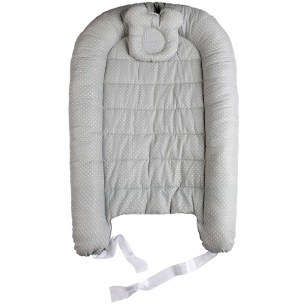 45-5692 Гнездышко - кокон для новорожденных с мягкой подушкой, серый
