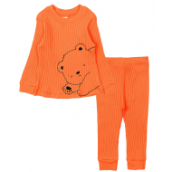 20-1302-5 Пижама для мальчика, кашкорсе (лапша), 74-98, оранжевый