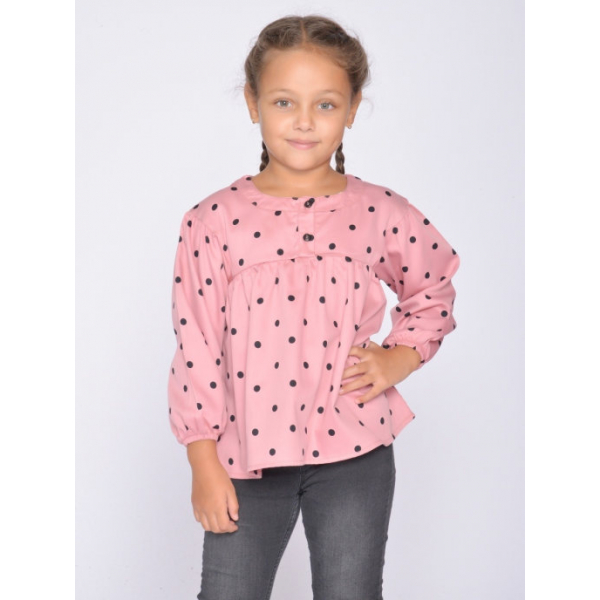 20-1187-3 Рубашка из сатина для девочки, 3-7 лет, розовый