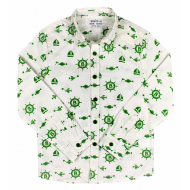 20-3772R Рубашка для мальчика, поплин, 6-9 лет, зеленый