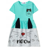 12-37916-1 "MeoW "Платье для девочки, 3-7 лет, зеленый