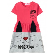 12-37916-3 "MeoW "Платье для девочки, 3-7 лет, малиновый