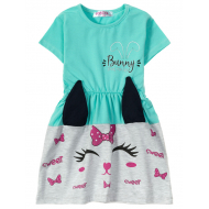 12-37917-2 "Bunny" Платье для девочки, 3-7 лет, ментол*
