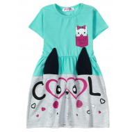 12-37918-3 "Cool" Платье для девочки, 3-7 лет, ментоловый