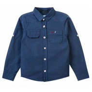 20-8362b Рубашка для мальчика, поплин, 6-10 лет, т-синий