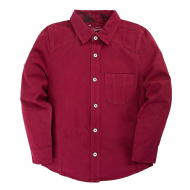 20-83501C Рубашка для мальчика под "джинсу", 6-10 лет, бордовый