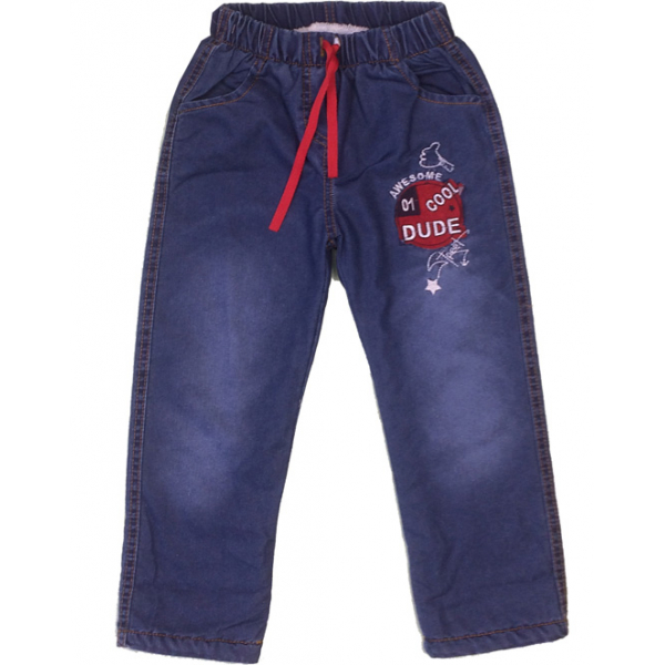Tr-191-2 Брючки джинсовые утепленные для мальчика, 5-8 лет