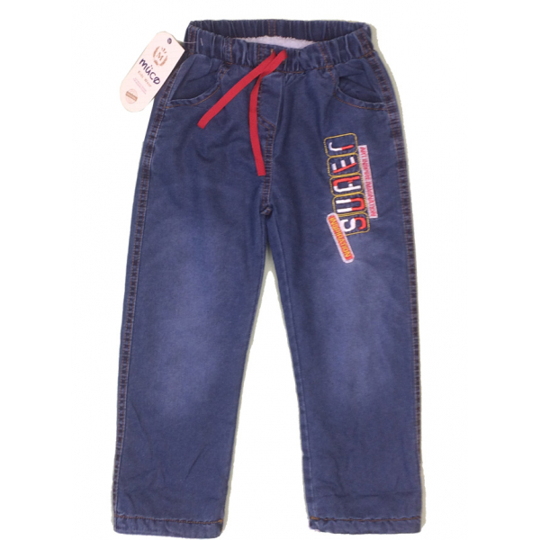 Tr-191-3 Брючки джинсовые утепленные для мальчика, 5-8 лет