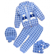 42-0602 «Мой малыш» Комплект для малышей вязаный, 80\86, голубой