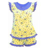 50-0202319 "Цветы" Пижама летняя для девочки, желтый