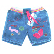 V 223-4 "LOVE шорты  джинсовые для девочки 1-4 года